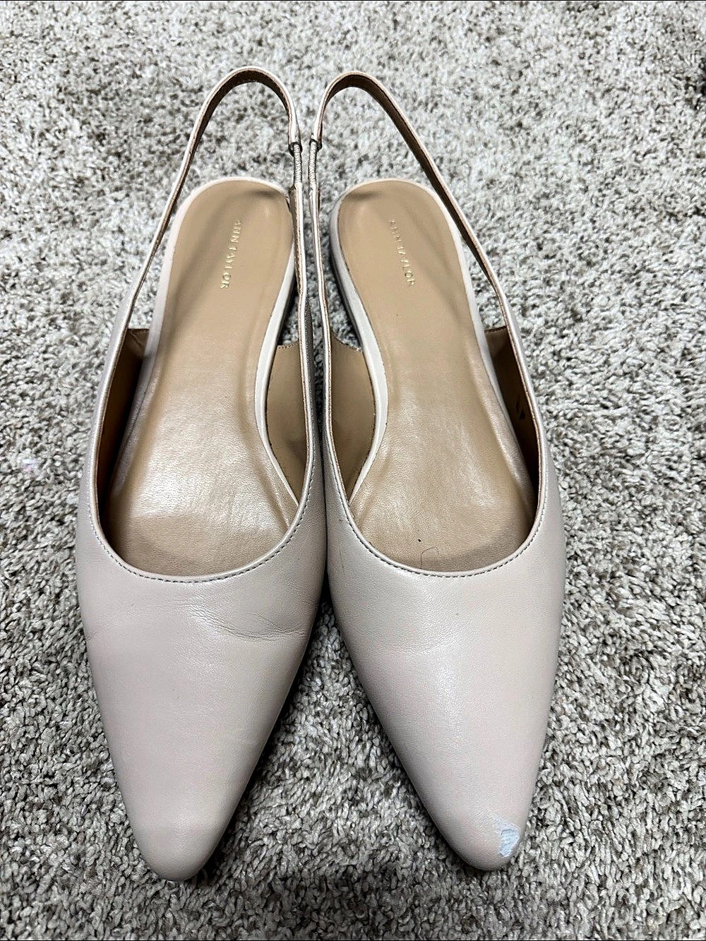Ann Taylor Pointed-Toe Slingback Heels Gray US 10